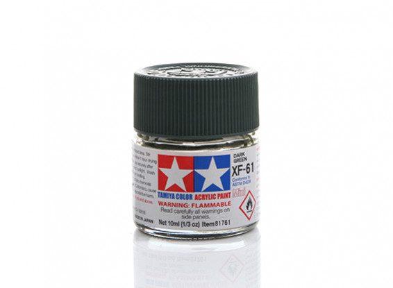 Tamiya XF-61 Flat Dark Green Mini Acrylic Paint (10ml)