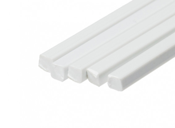 ABS Square Rod 4.0mm x 4.0mm x 500mm White (Qty 5)