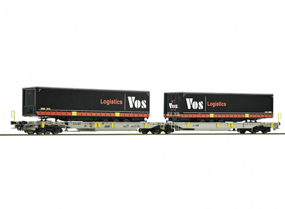 Roco HO Articulated Double Pocket Container Wagon AAE AG (VOS Logistics)