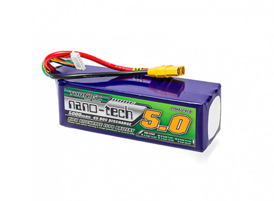 Turnigy nano-tech 5000mah 6S 45~90C Lipo Pack w/XT-90