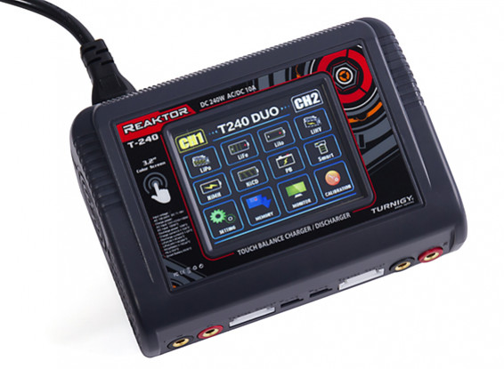 Turnigy (EU Plug) Reaktor T240 LiHV AC/DC 1~6S 10A 2 x 150W Touch Screen Charger