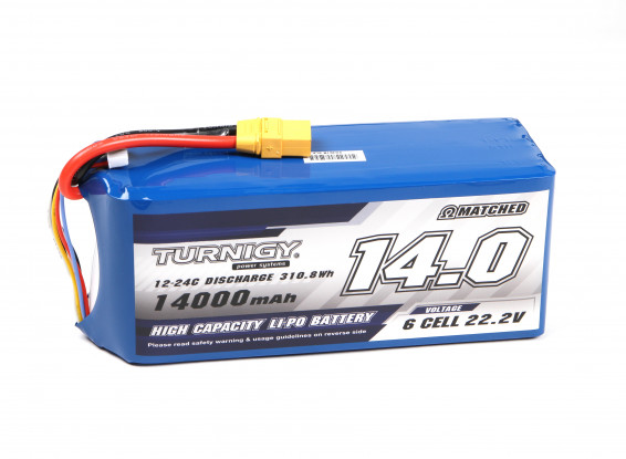 Turnigy High Capacity 14000mAh 6S 12C Multi-Rotor Lipo Pack w/XT90