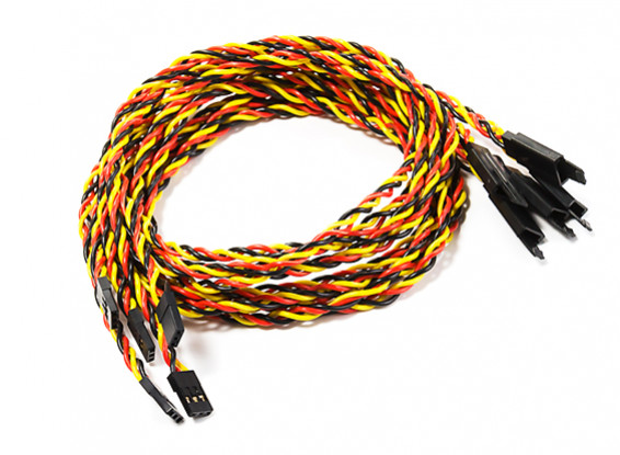 800mm Twisted Servo Lead Extension (JR) with Hook 22AWG (5pcs/bag)