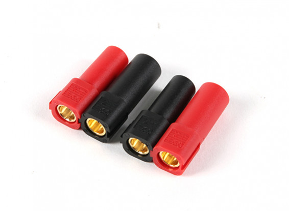 XT150 Conectores w / 6mm ouro Conectores - Vermelho & preto (5pairs / saco)