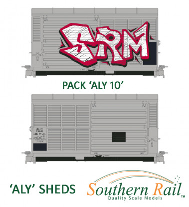 Southern Rail H0 Scale ALY10 Railway Pack of 2 Aly (Aluminium) Sheds (2pcs)