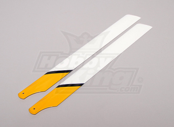 430 milímetros de fibra de carbono / vidro Composite lâmina principal (amarelo / branco / preto)