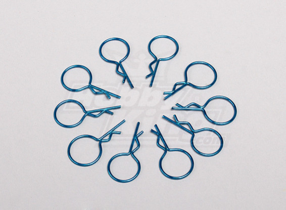 Grande anel clipes corpo azul 10pcs