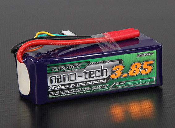 Turnigy nano-tecnologia 3850mah 6S 65 ~ 130C Lipo pacote