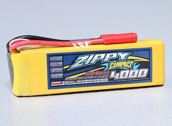 ZIPPY Compact 4000mAh 3S 25C Lipo pacote