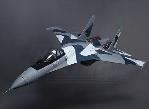 Sukhoi SU-35 gêmeo 70 milímetros Super Scale EDF Jet w / Thrust Vectoring 1.080 milímetros (PNF)