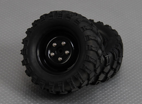 1/10 Crawler 90 milímetros roda & pneu 12 milímetros Hex (2pc)