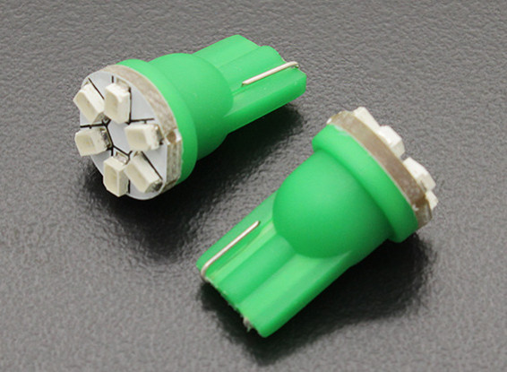 LED milho luz 12V 0.9W (6 LED) - Verdes (2pcs)