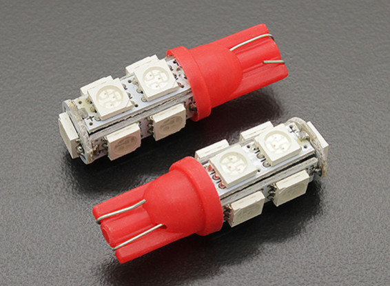LED milho luz 12V 1.8W (9 LED) - Vermelho (2pcs)
