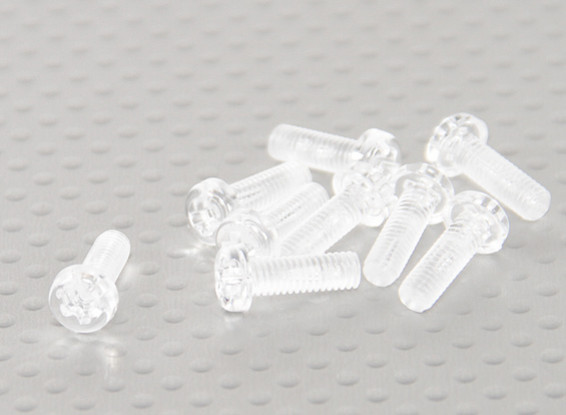 Parafusos policarbonato transparente M4x12mm - 10pcs / bag