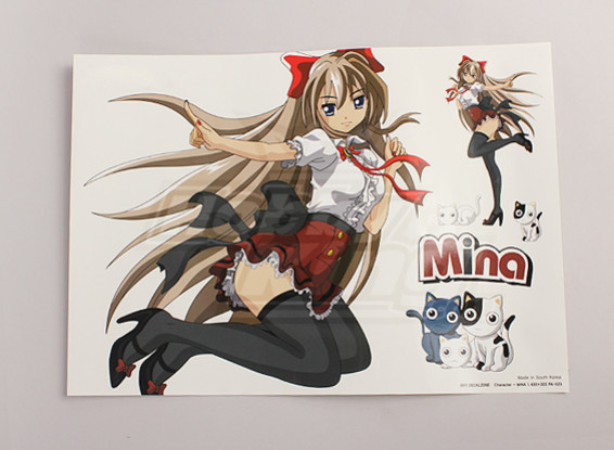 Mina Anime Character Large folha de decalque