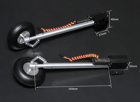 Turnigy Full Metal Servoless se retrai com 193mm Oleo Legs (tipo Spitfire)