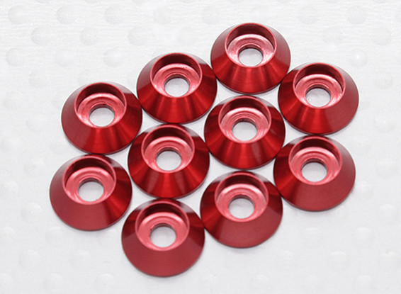Sockethead Washer alumínio anodizado M3 (vermelho) (10pcs)