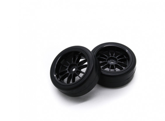 HobbyKing 1/10 roda / pneu Set Y-Spoke (Black) RC traseira 26 milímetros carro (2pcs)