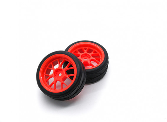 HobbyKing 1/10 roda / pneu Set VTC Y Raio (vermelho) RC 26 milímetros carro (2pcs)