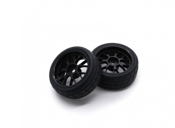 HobbyKing 1/10 roda / pneu Set VTC Y falou traseira (preto) RC 26 milímetros carro (2pcs)