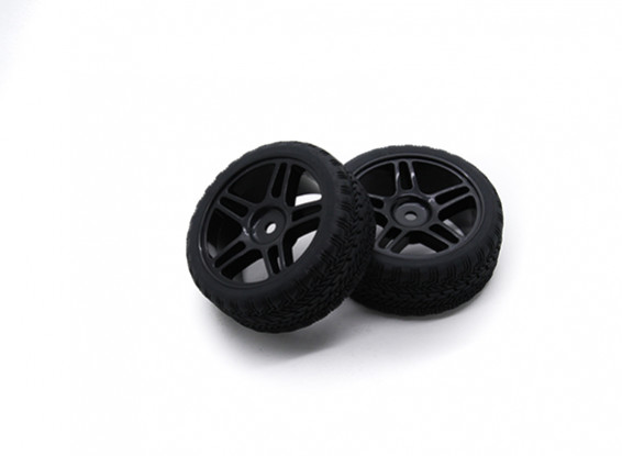 HobbyKing 1/10 roda / pneu Set AF Rally Estrela Spoke (Black) RC 26 milímetros carro (2pcs)