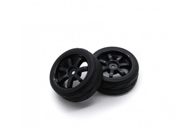 HobbyKing 1/10 roda / pneu Set VTC 6 Spoke 26 milímetros carro (preto) RC (2pcs)