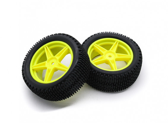 HobbyKing 1/10 gekkota 5 raios (amarelo) de roda / pneu 12 milímetros Hex (2pcs / bag)