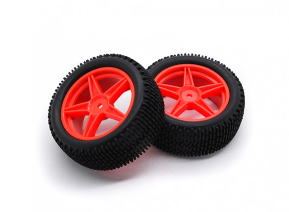 HobbyKing 1/10 gekkota 5 raios (vermelho) de roda / pneu 12 milímetros Hex (2pcs / bag)