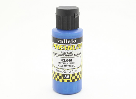 Vallejo cor Premium tinta acrílica - azul metálico (60 ml)