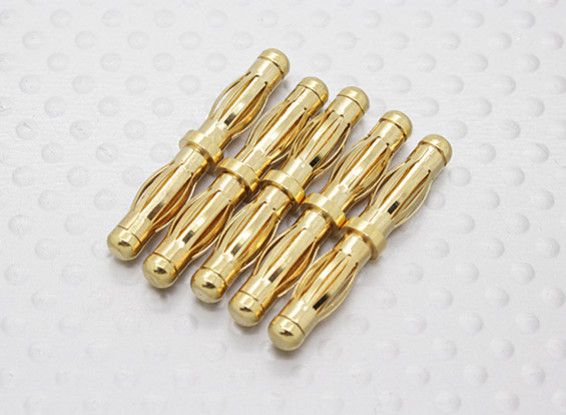 4,0 milímetros a 4.0mm ouro macho para macho Adaptador (5pc)
