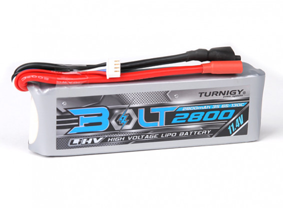Turnigy Parafuso 2800mAh 3S 11.4V 65 ~ 130C High Voltage Lipoly Pack (LiHV)