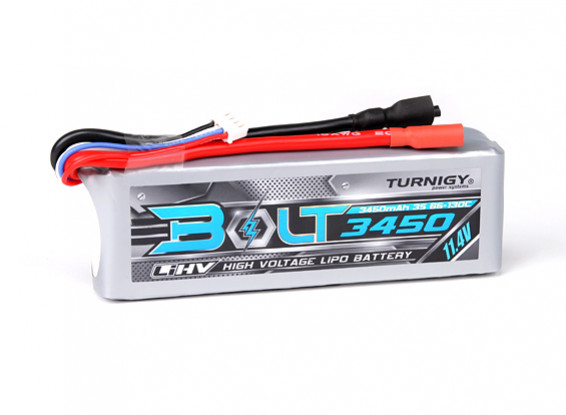 Turnigy Parafuso 3450mAh 3S 11.4V 65 ~ 130C High Voltage Lipoly Pack (LiHV)