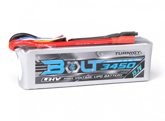Turnigy Parafuso 3450mAh 4S 15.2V 65 ~ 130C High Voltage Lipoly Pack (LiHV)