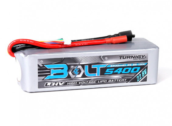 Turnigy Parafuso 5400mAh 6S 22.8V 65 ~ 130C High Voltage Lipoly Pack (LiHV)