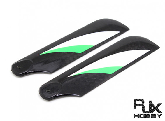Blades Cauda de fibra RJX Vector Green 68 milímetros de carbono (1 Par)