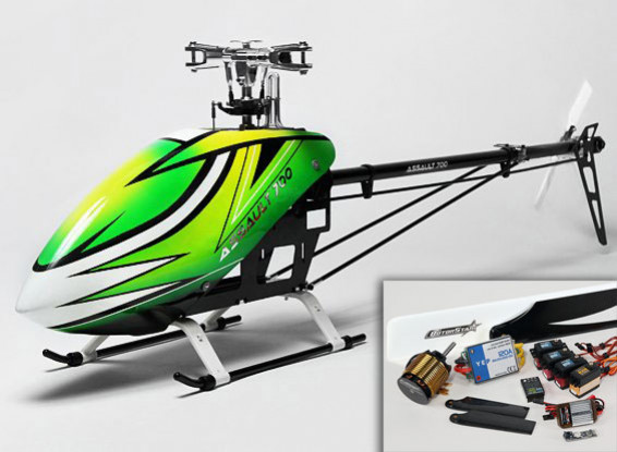 Helicóptero de assalto 700 DFC elétrica Flybarless 3D - HV Super Combo
