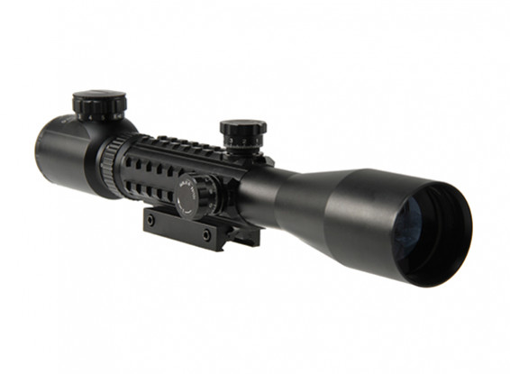 C3-9x40EG criticou Vermelho / Verde Reticle Riflescope (Black)