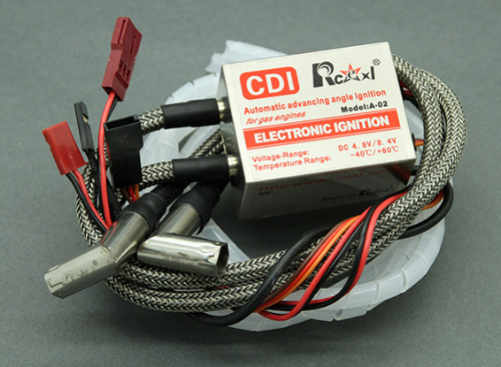 Rcexl Duplo Cilindro CDI Ignition para NGK ME-8 1 / 4-32 de 90 graus Caps