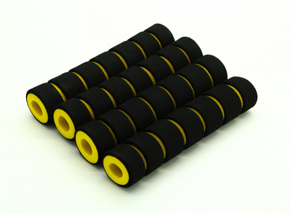 Multi-Rotor de absorção de choque espuma Skid Coleiras amarelo / preto (108x23x10mm) (4pcs)