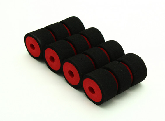 Multi-Rotor de absorção de choque espuma Skid Coleiras vermelho / preto (47x23x6mm) (4pcs)