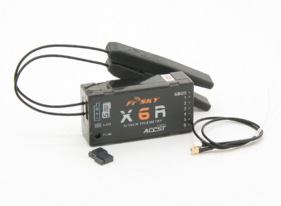 FrSky X6R 6-16 Channel, Sbus, Port Receptor Inteligente (1pc)