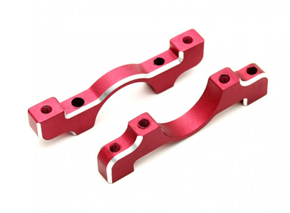 Red anodizado CNC alumínio Tubo braçadeira 16 mm de diâmetro