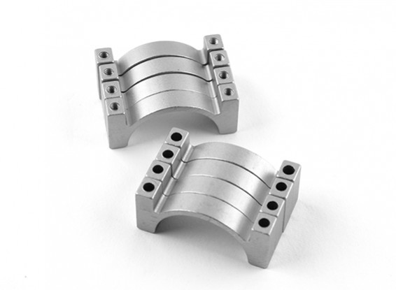 Anodizado prata dupla face CNC alumínio Tubo Grampo diâmetro de 25mm