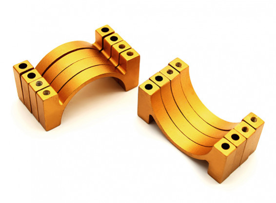 Ouro anodizado CNC alumínio Tubo braçadeira 28 milímetros de diâmetro (conjunto de 4)