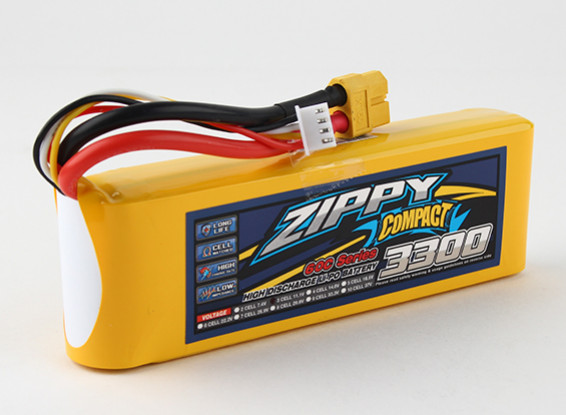 ZIPPY Compact 3300mAh 3s 60c Lipo pacote