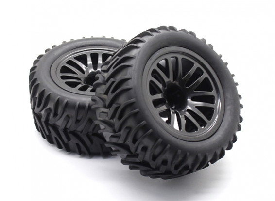 Pré-colados pneus Set - 1/10 Quanum Vandal XL 4WD Corrida Buggy (2pcs)