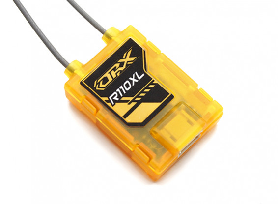 OrangeRx R110XL DSMX / DSM2 receptor de satélite compatível.