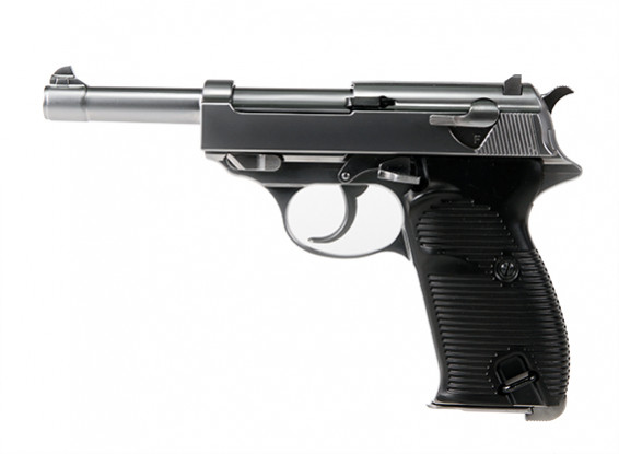 WE P38 Pistol clássico com caixa display LED (Silver)