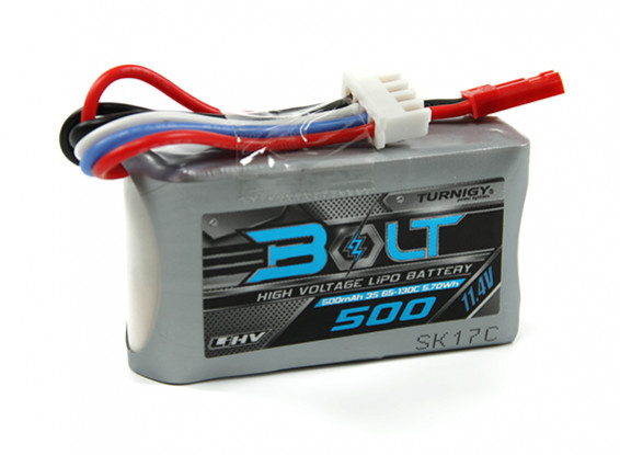 Turnigy Parafuso 500mAh 3S 11.4V 65 ~ 130C High Voltage Lipoly Pack (LiHV)