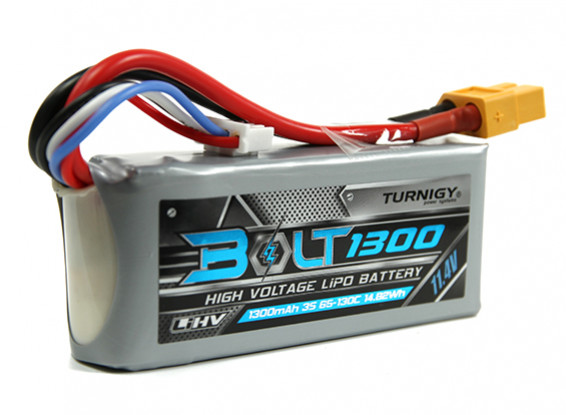 Turnigy Parafuso 1300mAh 3S 11.4V 65 ~ 130C High Voltage Lipoly Pack (LiHV)